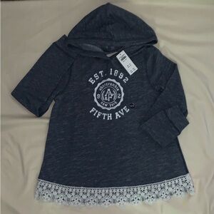 Girls Abercrombie Hooded LS Shirt NWT Size 13/14